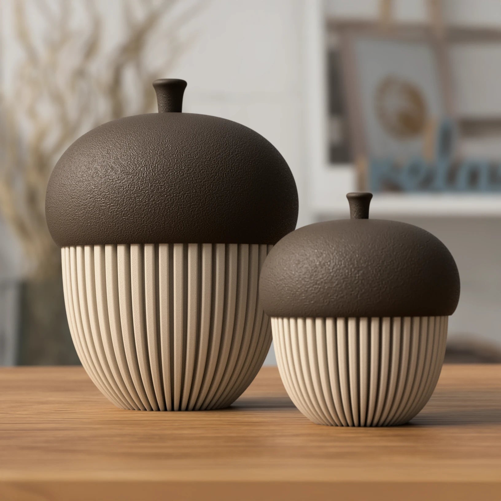 Eikel container decoratie
