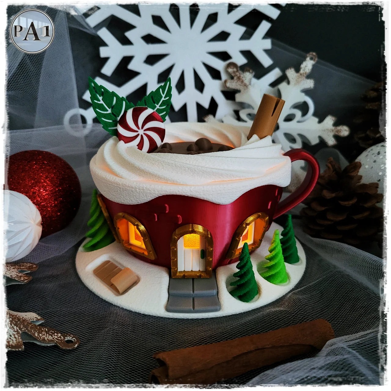 Kerstfeeënhuis – Warme chocolademelk kopje