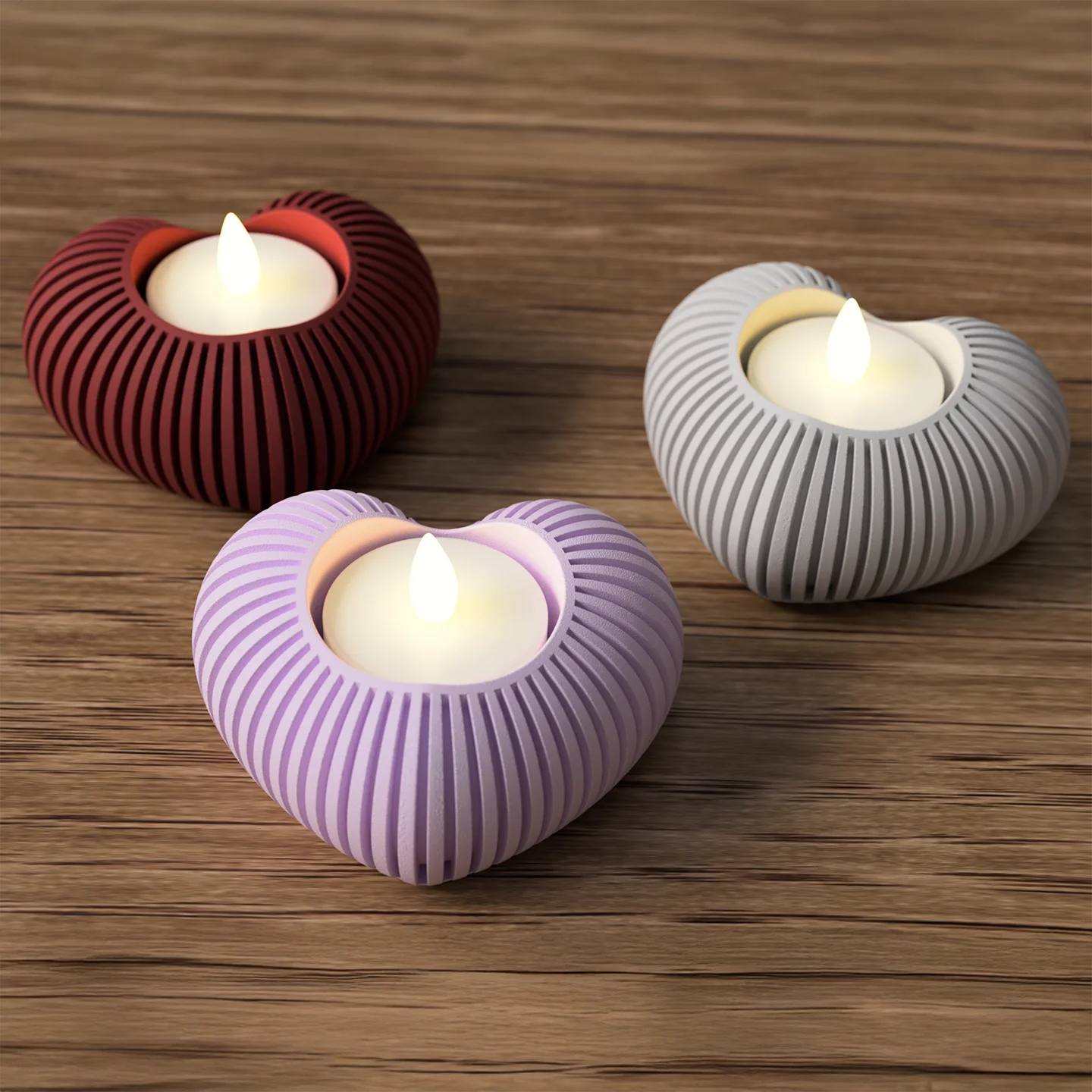 Hartje theelichthouder in Japandi-stijl