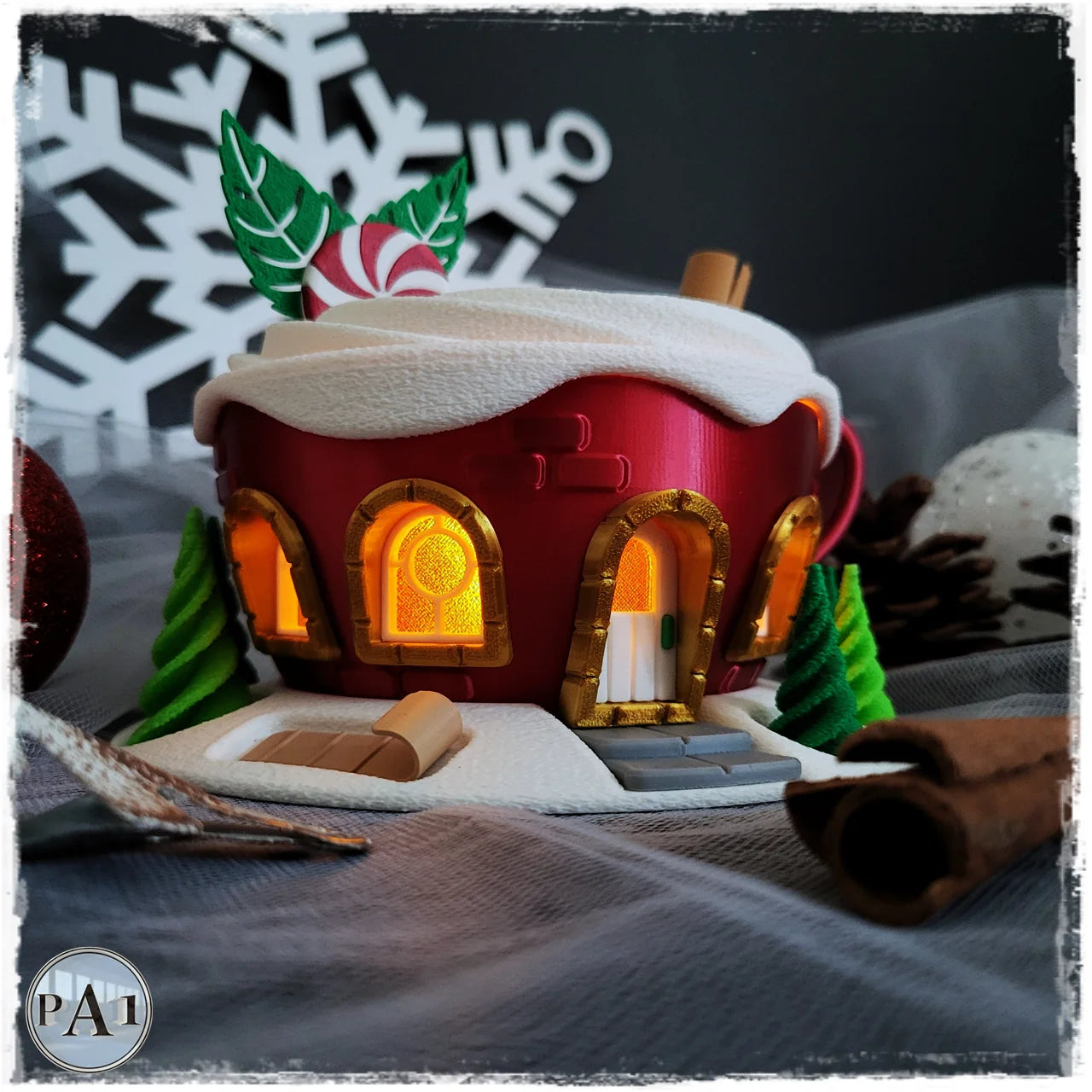 Kerstfeeënhuis – Warme chocolademelk kopje