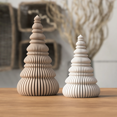 Moderne Nordic Japandi kerstboomdecoratie