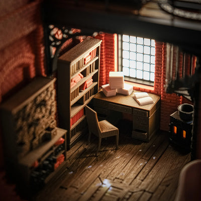 Victoriaanse klokkentoren book nook