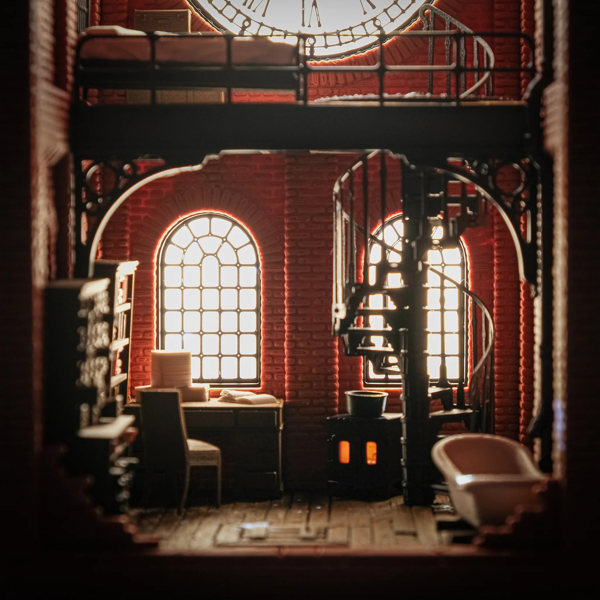 Victoriaanse klokkentoren book nook