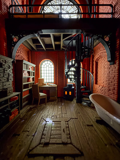 Victoriaanse klokkentoren book nook