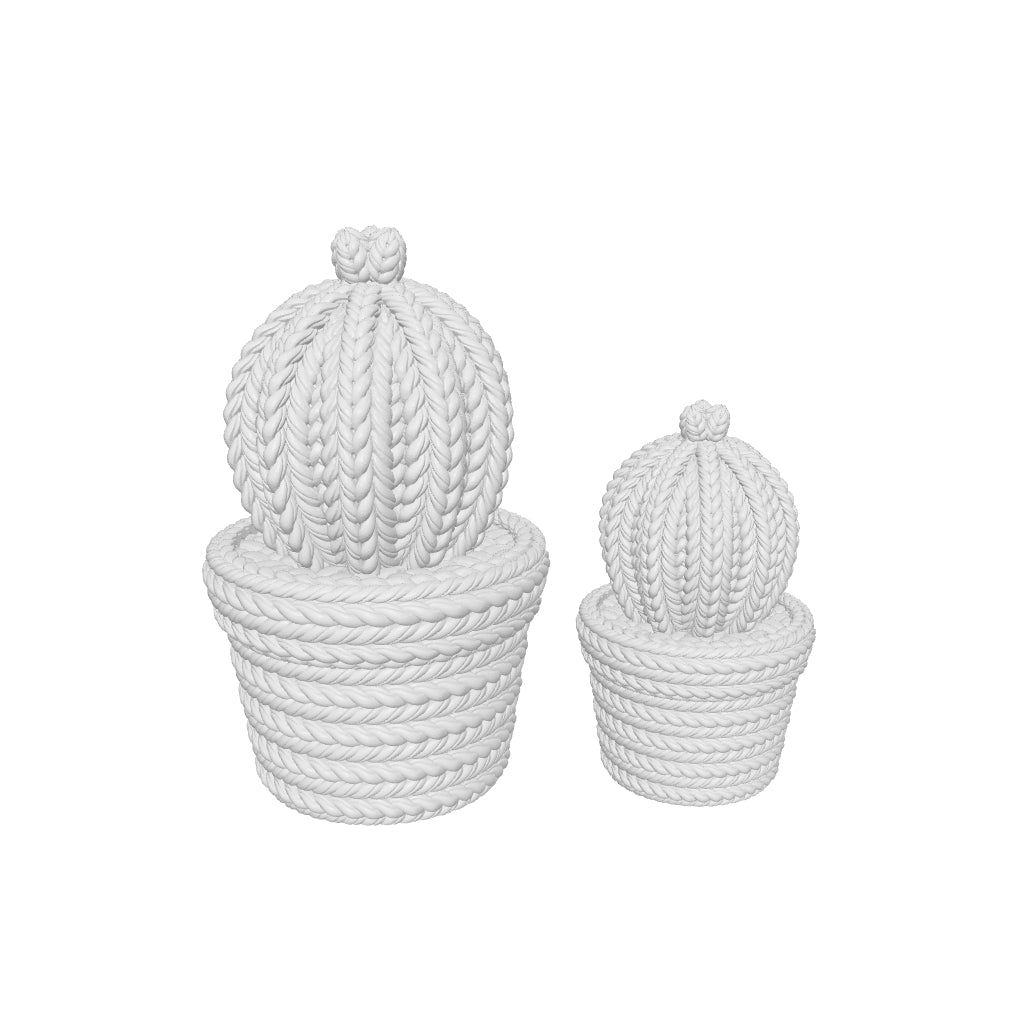 Gehaakte bolcactus met bloemetje